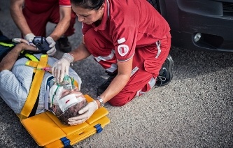 Injured man after car accident